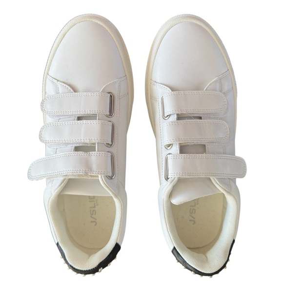 J/Slide Gennie White Leather Platform Velcro Sneakers Size 8 - Picture 4 of 12